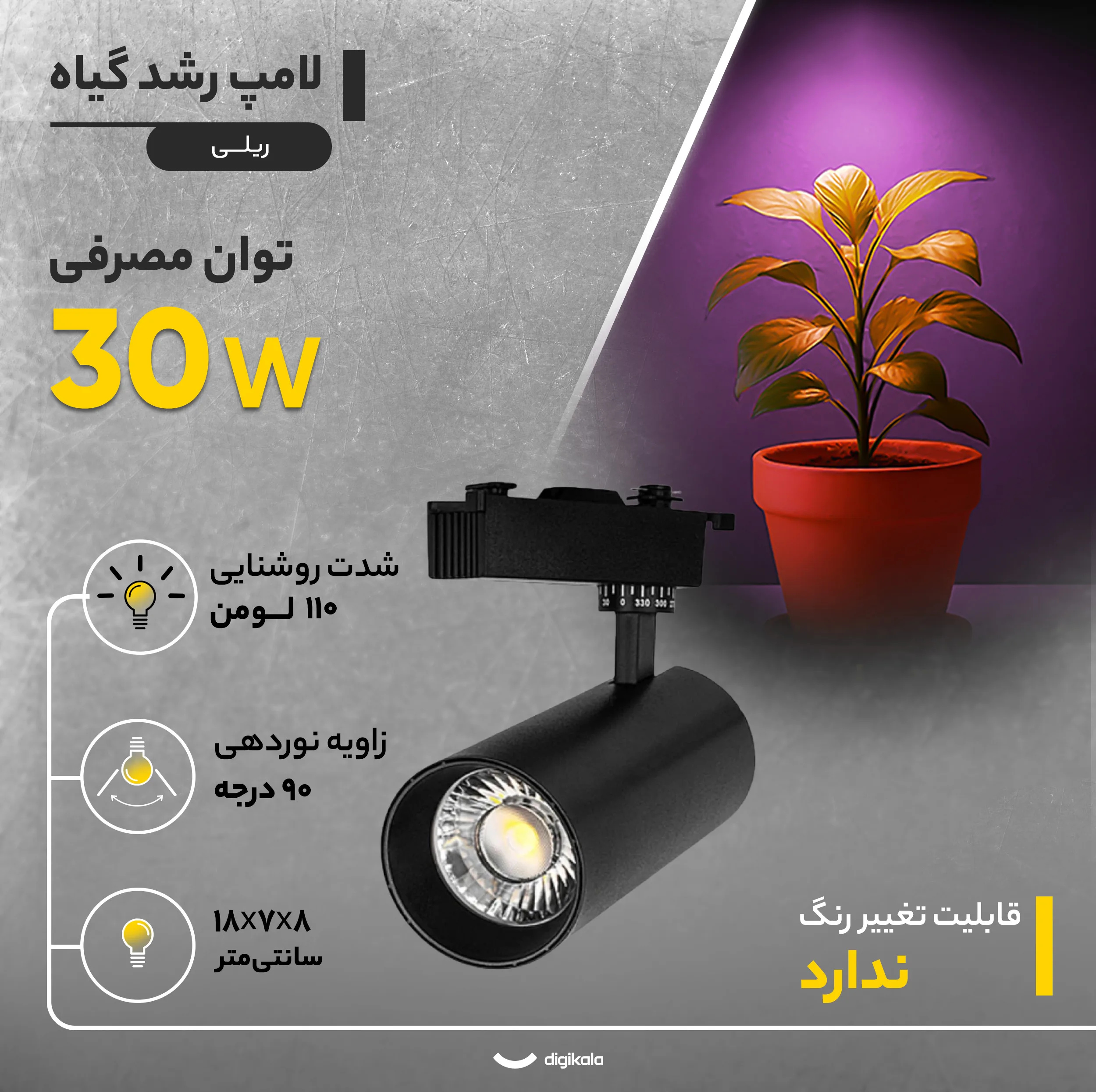 لامپ رشد گیاه 30 وات مدل ریلی