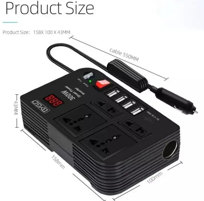 اینورتر فندکی خودرو مدل BYGD 300W