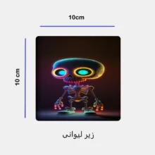 ست ماگ سرامیکی با زیرلیوانی و پد ماوس مدل اسکلت کد 328