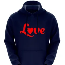 هودی دخترانه مدل F6 LOVE رنگ سرمه ای
