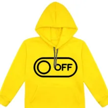 هودی پسرانه مدل F88 OFF رنگ زرد