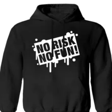 هودی پسرانه مدل کلاغ F55 NO RISK رنگ مشکی