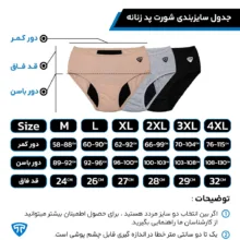 شورتکس ضد حساسیت زنانه تاپیک مدل لایه جاذب رنگ مشکی