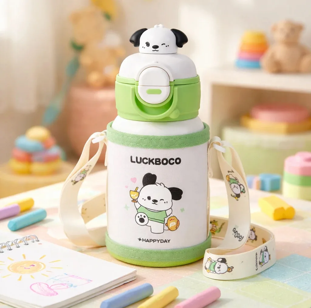 قمقمه کودک مدل دو حالته کیف دار LUCKBOCO گنجایش 0.5 لیتر