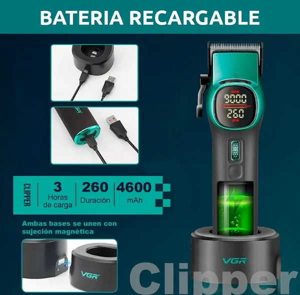 ماشین اصلاح موی سر و صورت شارژی وی جی ار مدل V-885C