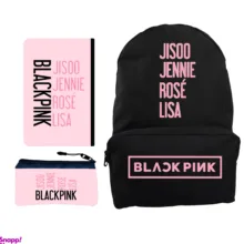 کوله پشتی مدل گروه موسیقی black pink کد 0026 به همراه جامدادی و کلاسور