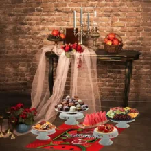سفره 1 نفره رومادون مدل PVC طرح شب یلدا کد 01
