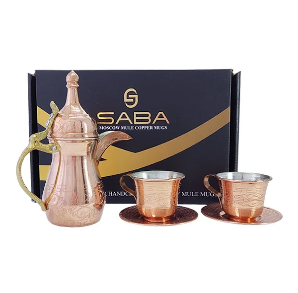 ست 5 تکه دله و فنجان مسی مدل یادگار کد HS59