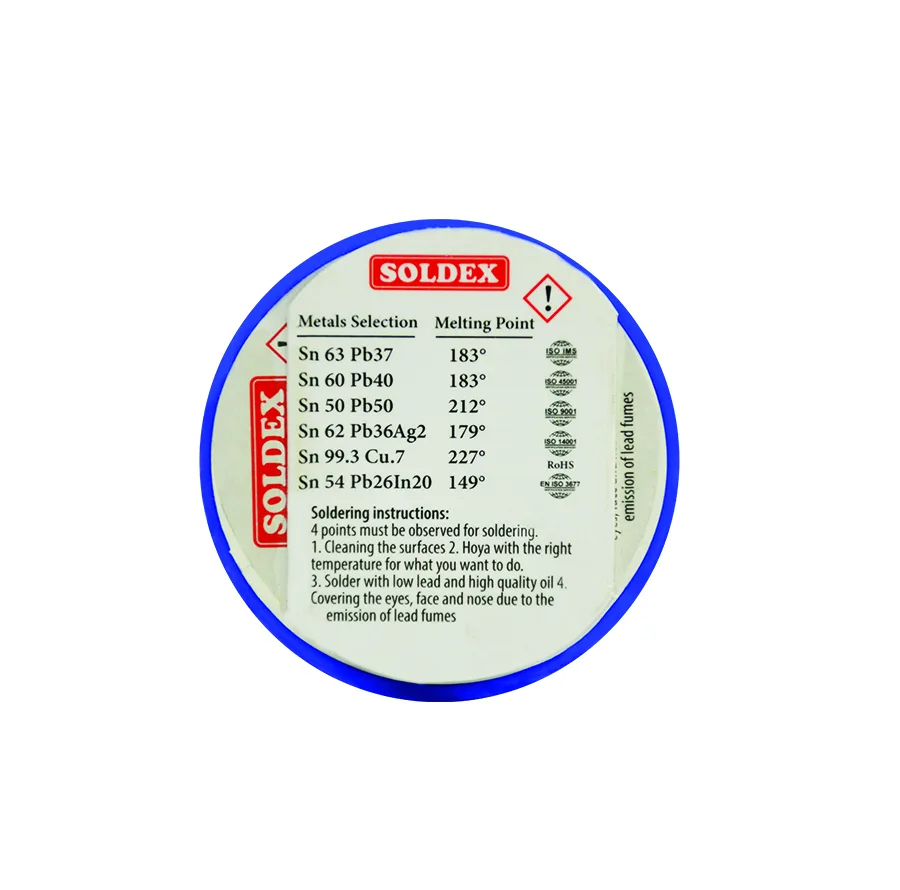سیم لحیم سولدکس مدل SOLDEX Sn63 Pb37 وزن 250 گرمی ضخامت 1.8 میلی متر