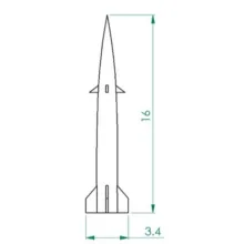 ماکت موشک مدل ست ایرانی کد 07 پایه دار مجموعه 4 عددی