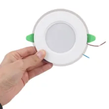 لامپ توکار 9 وات پارس شعاع توس مدل گلاریس دایره‌ای بسته 4 عددی