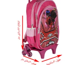 کوله پشتی چرخ دار طرح دختر کفشدوزکی کد 12
