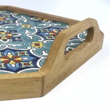 سینی کاشی کاری مدل چهارباغ ۱