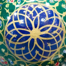 قندان چوبی صنایع دستی فاخر مدل نگارین طرح گل اسلیمی کد EGr-SugarBowl9p8