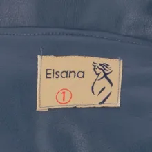 بارانی چرم زنانه السانا مدل پاتریشا کد 234905 رنگ آبی نفتی