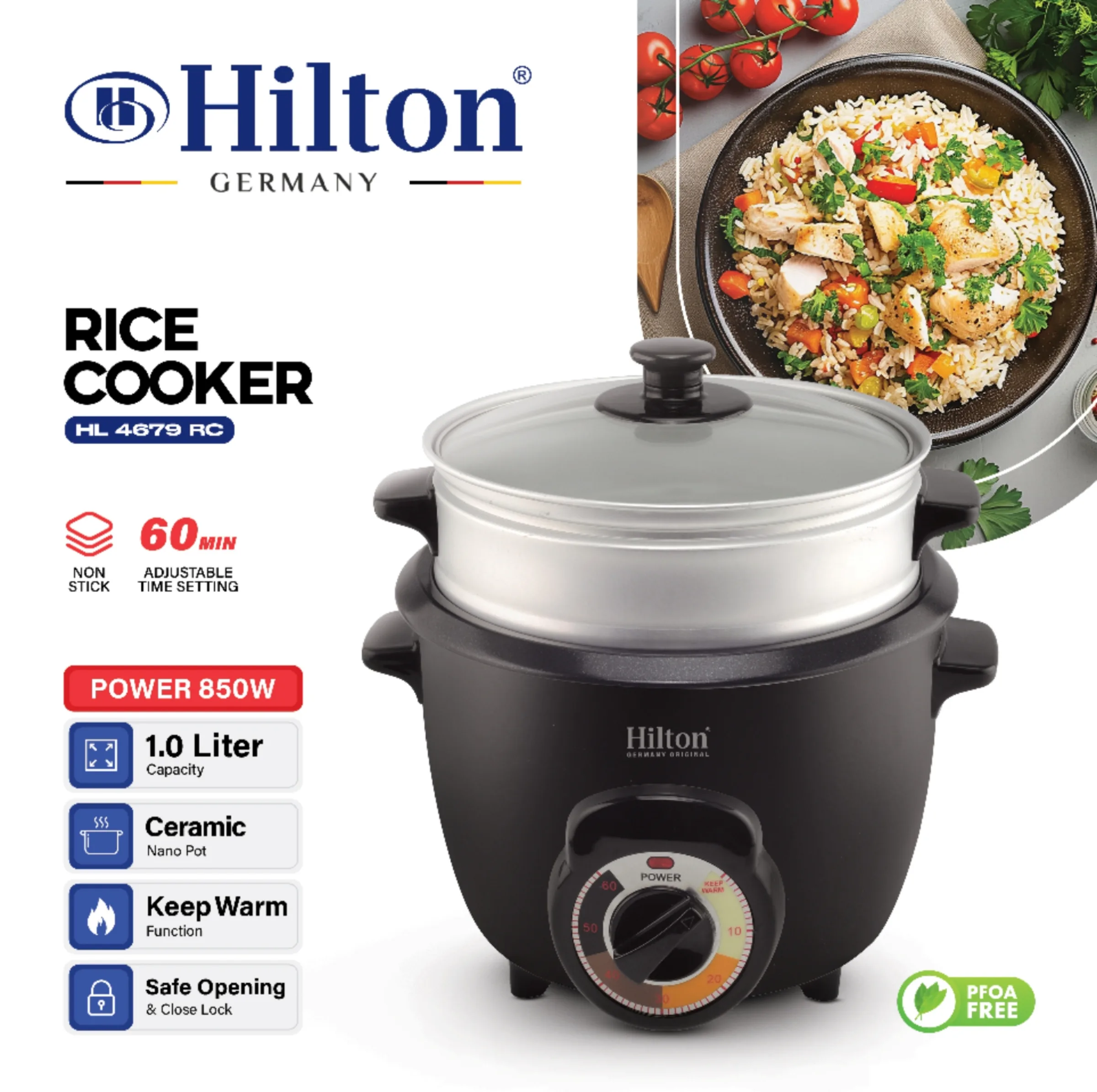 پلوپز 4 نفره هیلتون مدل HL4679RC