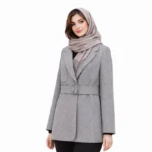 پالتو زنانه السانا مدل نیلفام کد 237703 رنگ طوسی