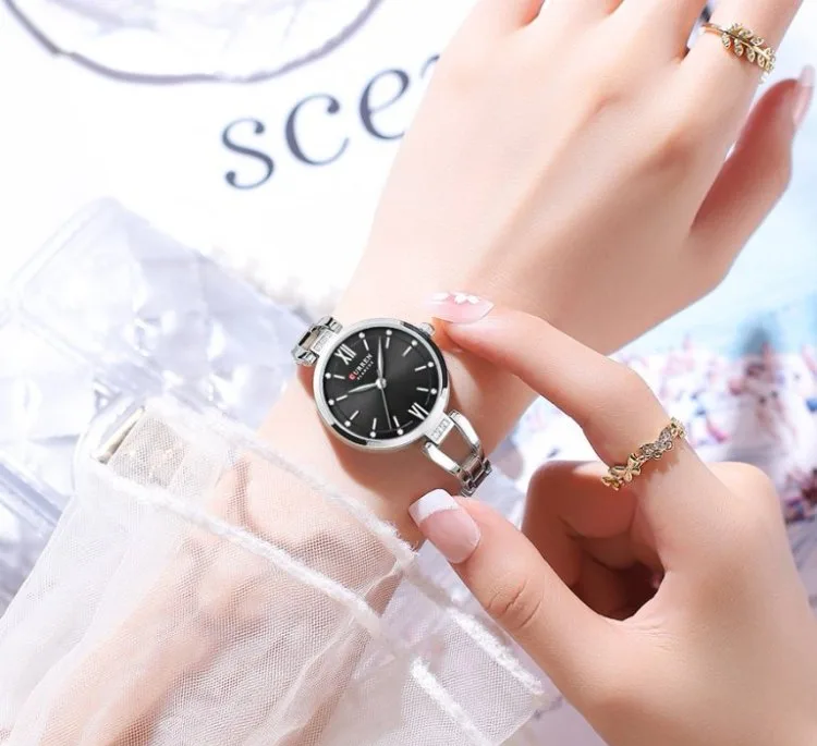 ساعت مچی عقربه ای زنانه کارین مدل 9092-Silver-Black