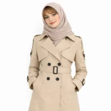 بارانی زنانه السانا مدل نیکدل کد 230308 رنگ کرم