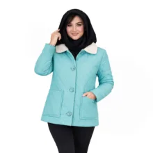 کاپشن زنانه السانا مدل اویتا کد 239520 رنگ سبز آبی
