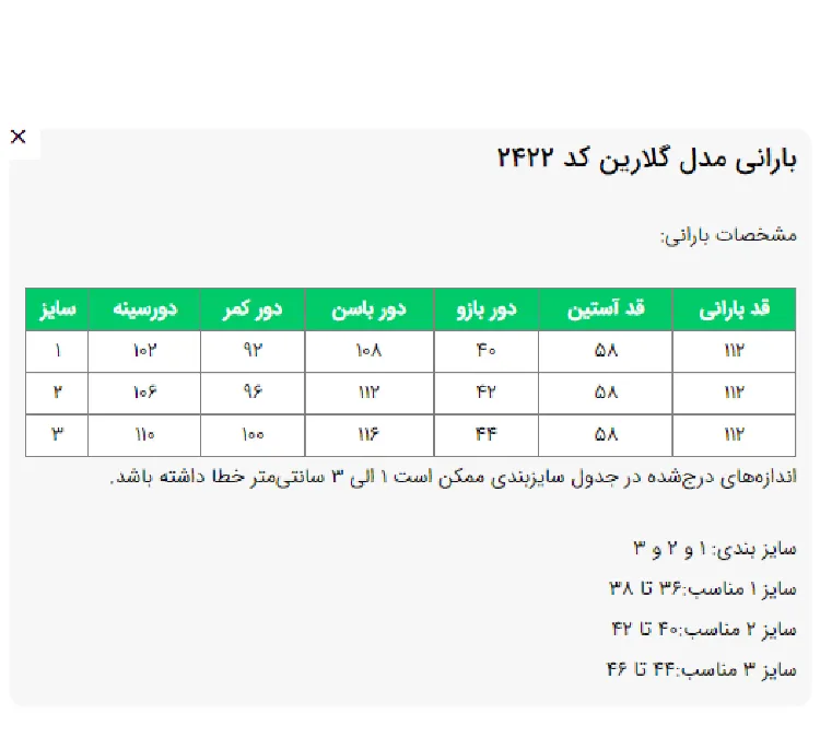 بارانی زنانه السانا مدل گلارین کد 242207