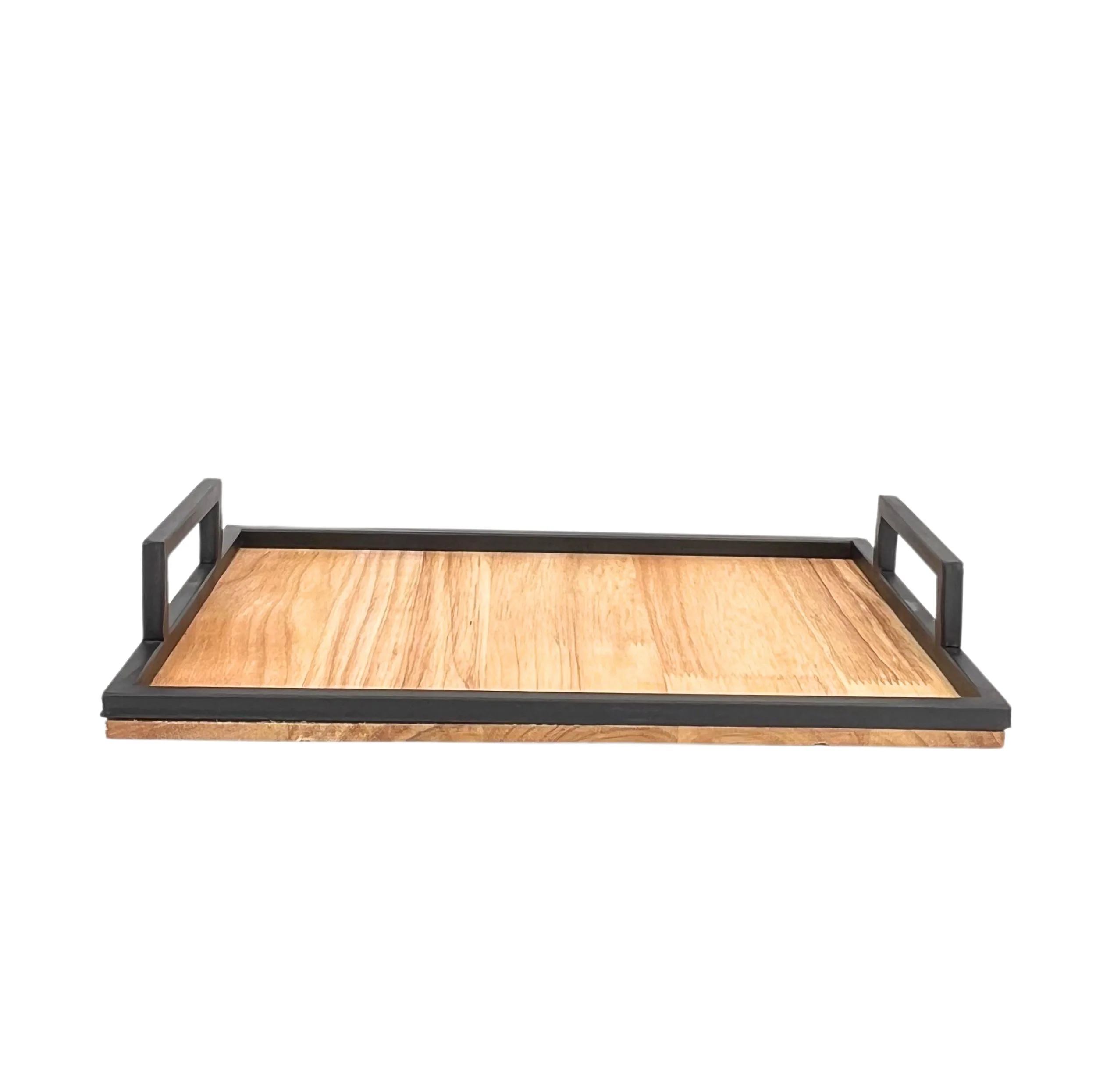 سینی مدل چوبی طرح دسته فلزی کد SN18