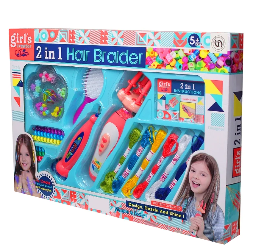 ست اسباب بازی آرایشی مدل دستگاه بافت مو 2 در 1 کد MBK-278K