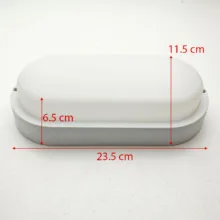 چراغ حمام دیواری پرتو درخشان مدل واترپروف IP65 طرح روکار بیضی