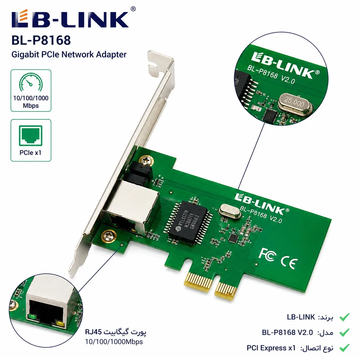 کارت شبکه ال بی لینک مدل BL-GP8168