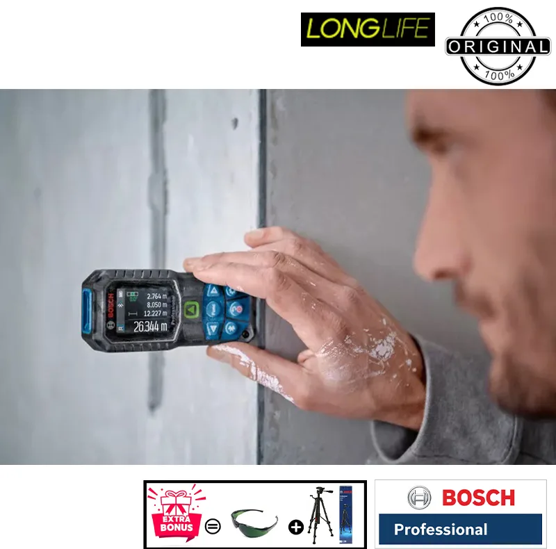 متر لیزری بوش مدل لیزر سبز GLM 50-27 CG / ISO NORM 16331-1 + BT150 + Green Glass Laser برد 50 متر