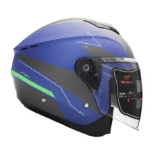 کلاه کاسکت بدون فک فلش مدل 852 matt blue-neon-green