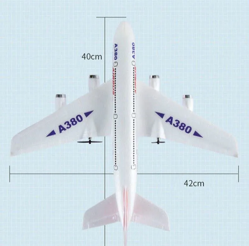 هواپیما بازی کنترلی ناب سل مدل مسافربری شارژی ایرباس کد AIRCRAFT AIRBUS A380 با قابلیت پرواز