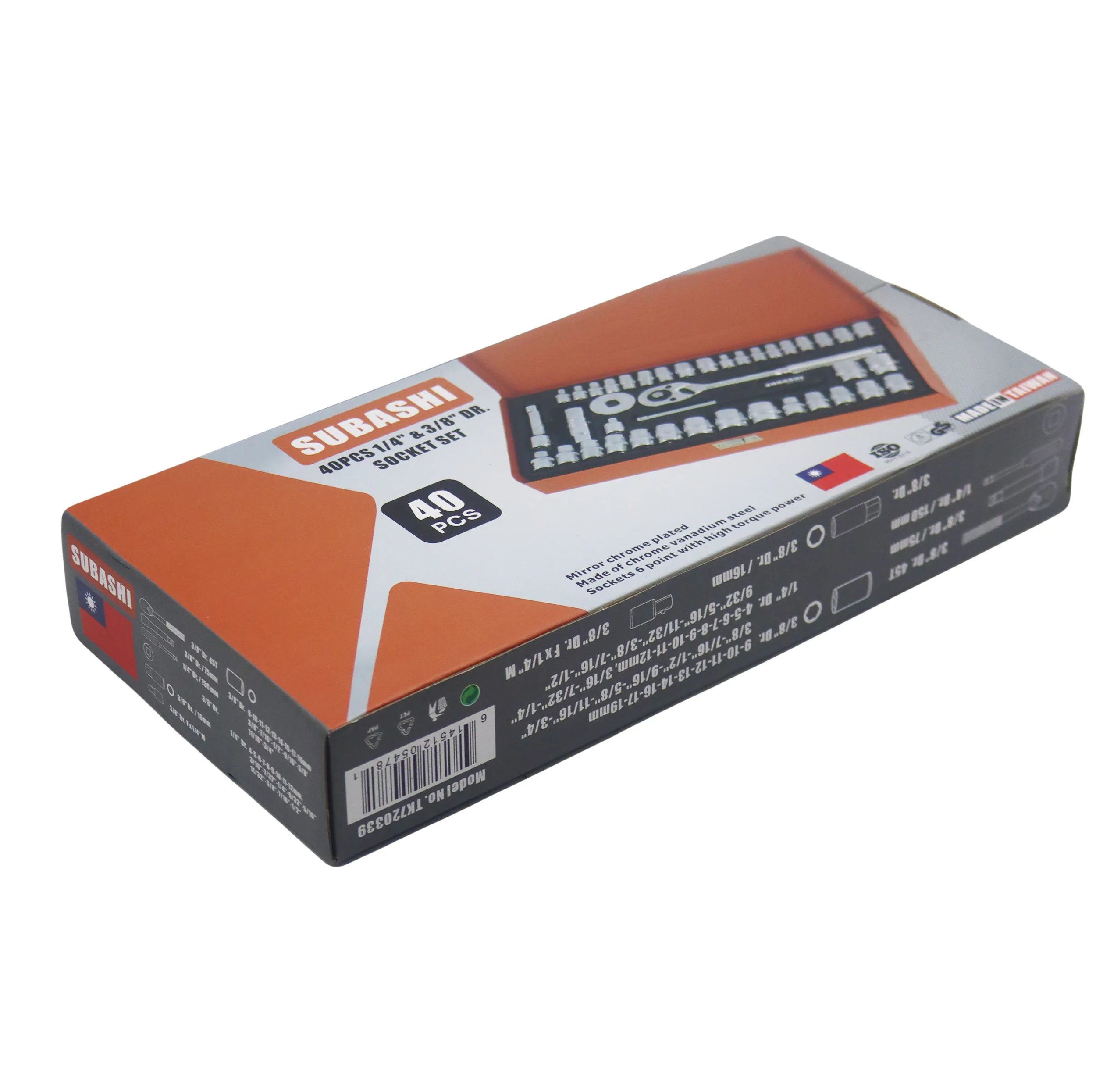 آچار بکس سوباشی مدل YP-TK720339-3/8-1/4INCH مجموعه 40 عددی