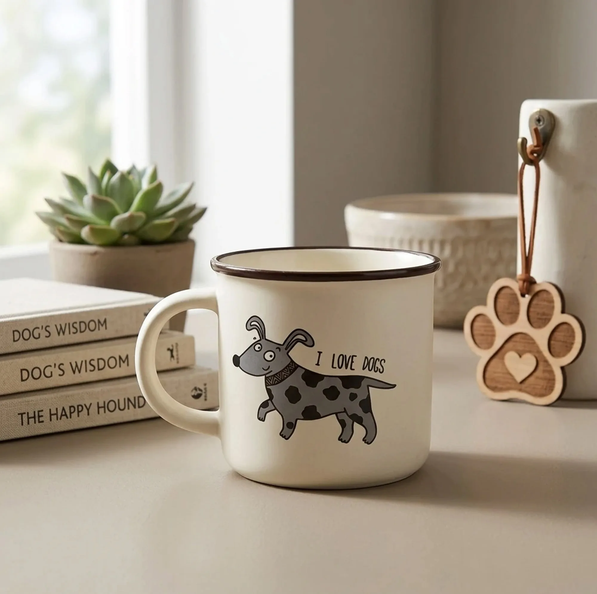 ماگ طرح هاپو مدل I love dogs مجموعه 4 عددی