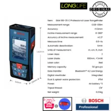 متر لیزری بوش مدل فوق هوشمند دوربین دار GLM 100-25 C / ISO NORM 16331-1