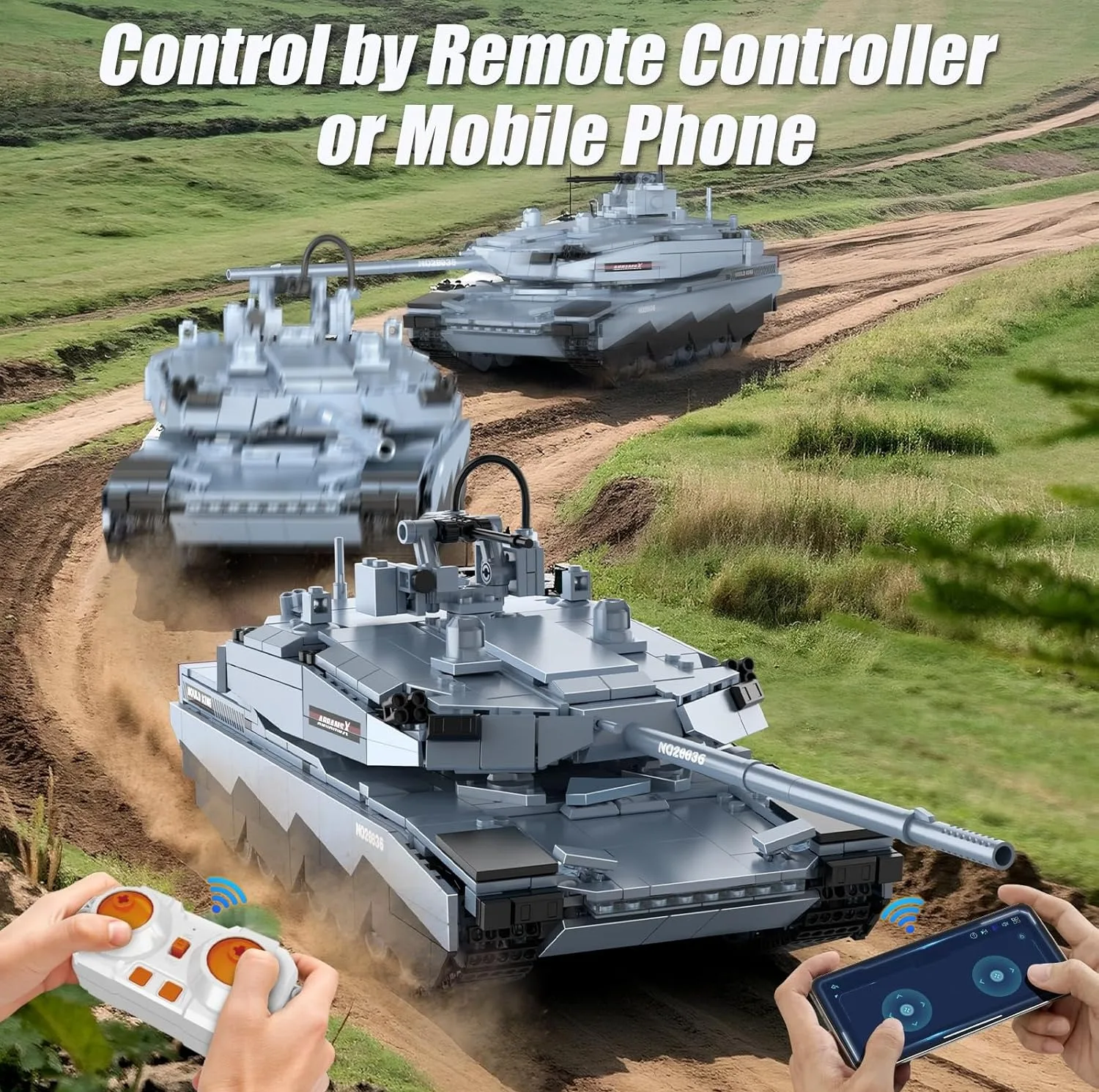 ساختنی 1192 تکه مولد کینگ مدل 20036 تانک ABRAMS-X