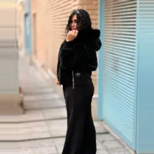 کاپشن زنانه مدل کلاه دار خز فری سایز 36 تا 44