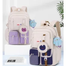 کوله پشتی مدل فانتزی جیب خرسی آویز دار کد b8966