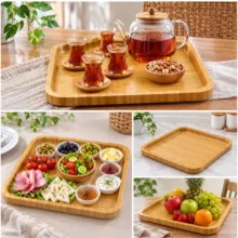 سینی سرو مدل بامبو، مربع 35×35 سانتی‌متر
