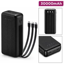 پاوربانک خورشیدی بی سیم 22.5وات وی لاو مدل V28 ظرفیت 30000میلی آمپر ساعت به هراه سه عدد کابل usb-c / لایتنینگ /MicroUSB