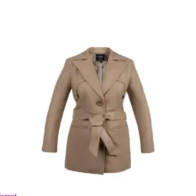 کاپشن چرم طبیعی زنانه چرم کروکو مدل ویولت رنگ کرم
