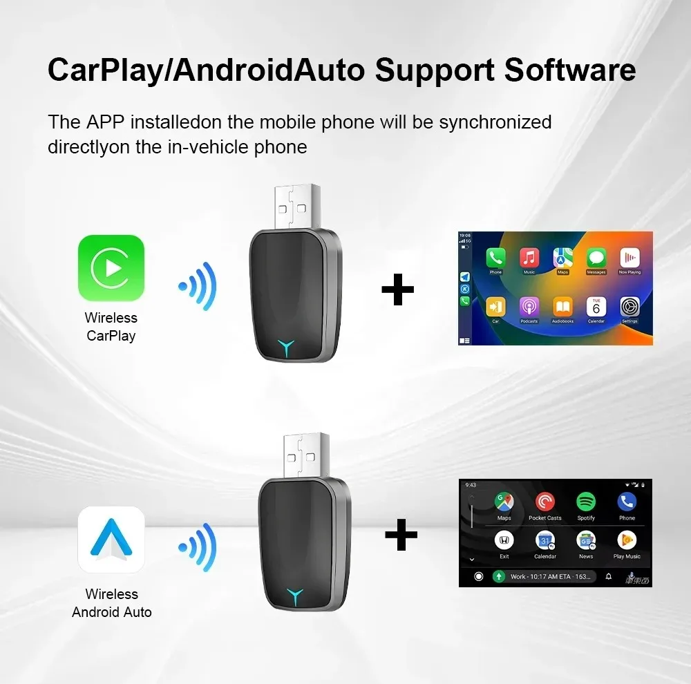 کارپلی و اندروید اتو مدل 2in1 به همراه مبدل USB به USB-C