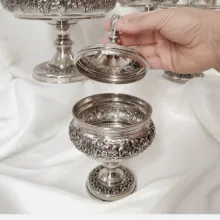 قندان قلمزنی مدل غزل گل کد  ZH431.1
