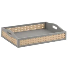سینی دسته دار طرح حصیری کد G247 سایز 22*33 سانتی متر
