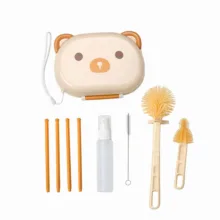 برس شیشه شوی مدل BRUSH SET طرح خرسی مجموعه 7 عددی