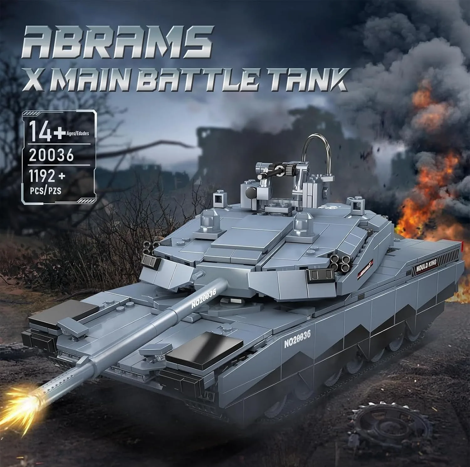 ساختنی 1192 تکه مولد کینگ مدل 20036 تانک ABRAMS-X