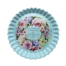 سینی بدون دسته مدل شقایق سایز 34*34 سانتی متر