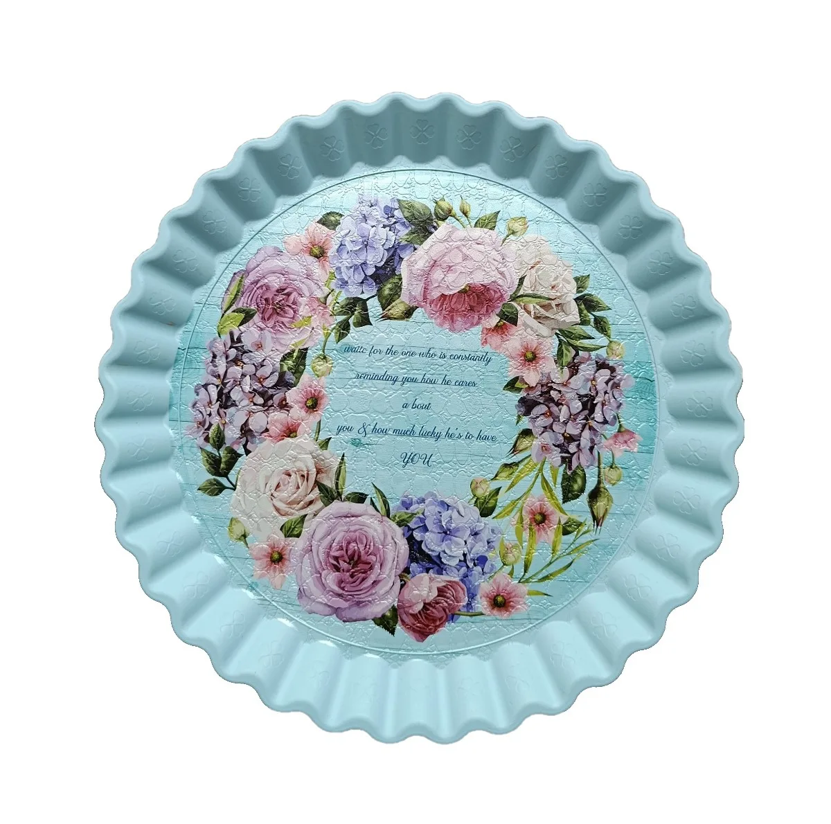 سینی بدون دسته مدل شقایق سایز 34*34 سانتی متر