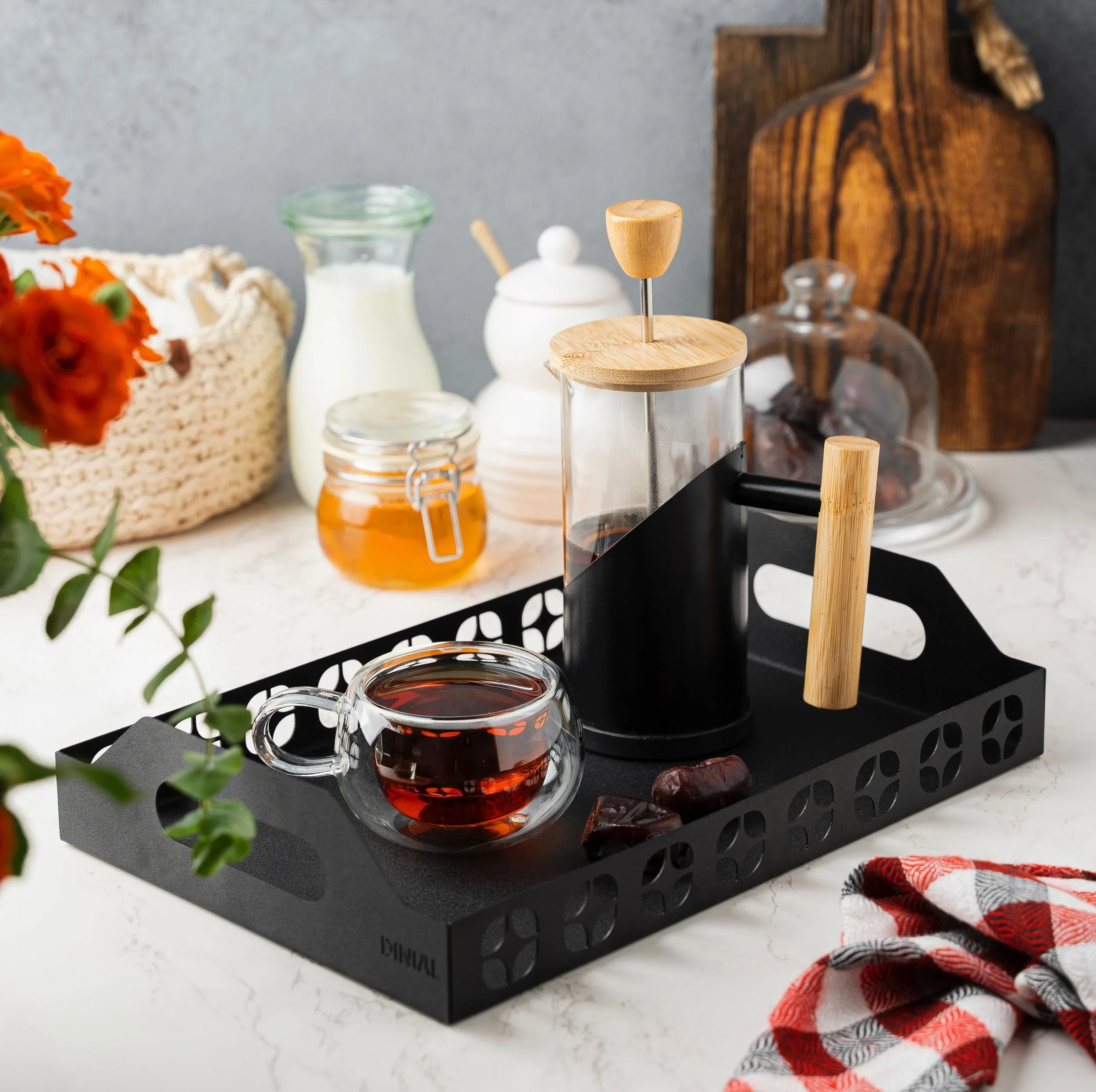 سینی دینیال مدل گل دار کد DN2417