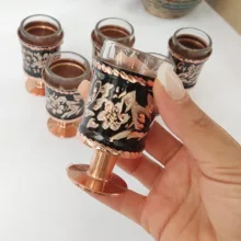 بطری و فنجان الماس تراش مدل گل کد  ZH454 مجموعه هفت عددی